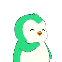 a cartoon penguin with a green head and white body