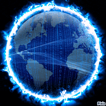 a picture of a globe surrounded by binary code with pixiz written below it