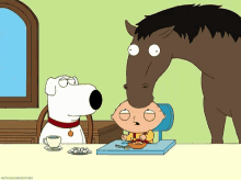 Horse Sucking On Stewie'S Head - Family Guy GIF - Family Guy Horse Sucking GIFs