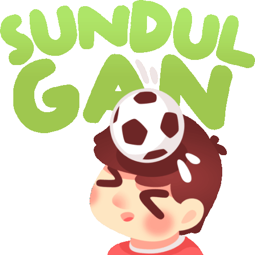 Player Head-butts With Caption "Heads Up" In Indonesian Sticker - Soccer Ball Trick Sundul Gan Stickers