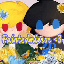 a picture of a boy and a girl with the words painted mirror 3