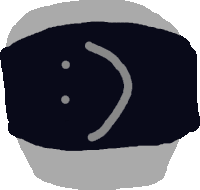 a drawing of a sad face with a smiley face on it