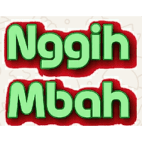 a sticker that says nggih mbah on it