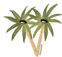 Theebouffants Palm Tree Sticker - Theebouffants Palm Tree Vacation Stickers