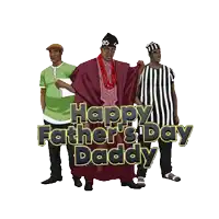three men are standing next to each other with the words happy father 's day daddy