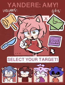 a poster that says " yandere amy " on the top