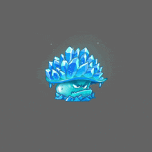 a cartoon drawing of a monster with crystals coming out of it
