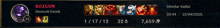 a screenshot of a league of legends game shows the score of bozgun and dereceli esnek