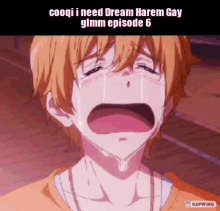 a man is crying with tears coming out of his eyes