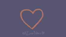 a drawing of a heart with the words zombie3bun written below