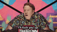 a man says i 'll fuck you up takedown