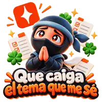an illustration of a ninja with the words que caiga el tema que me se on it