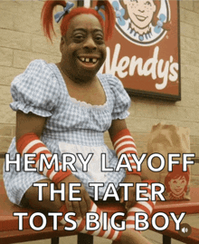 henry layoff the tater tots big boy written on a picture