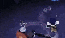 a person in a video game is standing in front of a green glowing object .