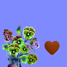 a bunch of flowers in a vase with arabic writing