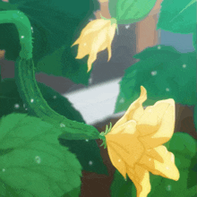 a yellow flower is growing on a plant
