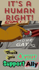 a poster that says it 's a human right on it