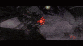 a computer generated image of a helicopter with red lights on it