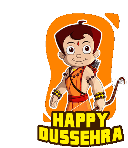 Happy Dussehra Chhota Bheem Sticker - Happy Dussehra Chhota Bheem Shubh Dasara Stickers