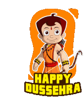 Happy Dussehra Chhota Bheem Sticker - Happy Dussehra Chhota Bheem Shubh Dasara Stickers