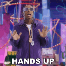 Hands Up Tyga GIF - Hands Up Tyga Krabby Step Song GIFs