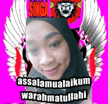 a picture of a woman with the words assalamualaikum warahmatullahi