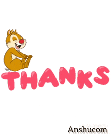 a cartoon chipmunk with a red nose and the word ta on the bottom