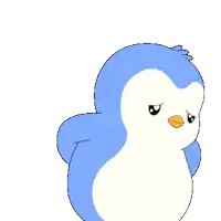 a penguin holding a sign that says sorry