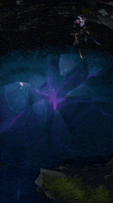a computer generated image of a person holding a sword and a flame coming out of it