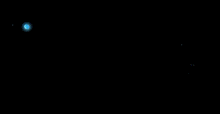 a blue and black background with a few white lines
