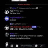 a screenshot of a keyboard with a message from natt
