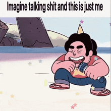 a cartoon of steven universe talking into a microphone
