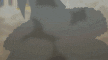 a close up of a cartoon character 's face with a shadow on the ground