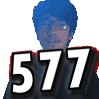 a pixelated image of a man with the number 577 on his chest