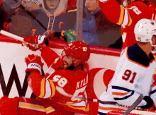 Calgary Flames Oliver Kylington GIF - Calgary Flames Oliver Kylington Flames Goal GIFs