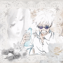 a picture of a man holding a bottle with the words gojo de latte 3 on it