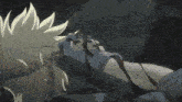 a close up of a cartoon character with blood coming out of his face