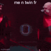 a bald man with a mustache is making a funny face and the caption says me n twin fr