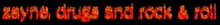 the word rock and roll is written in red flames
