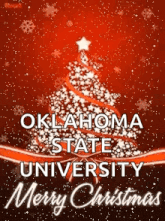 an oklahoma state university christmas card with a christmas tree on it
