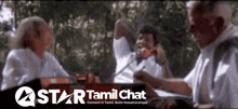 a star tamil chat logo with a group of people