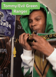 Green Ranger Flute GIF - Green Ranger Flute Music GIFs