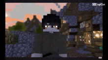 a screenshot of a video game called minecraft with a person wearing a mask