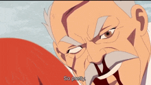 a man with a mustache is saying " so pretty "