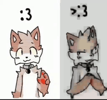 a drawing of a cat and a drawing of a dog