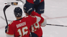 a hockey player with the number 19 on his jersey