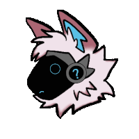 a drawing of a furry animal with a question mark on it 's head