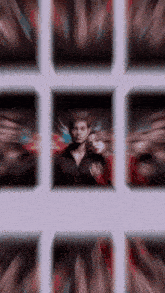 a blurry photo of a man and a woman behind bars