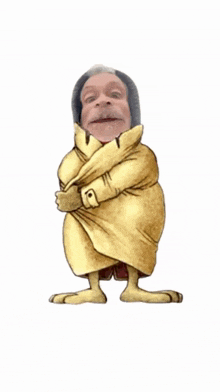 a cartoon of a man holding an easter egg