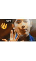 a close up of a person 's hand with the number 5 written on it